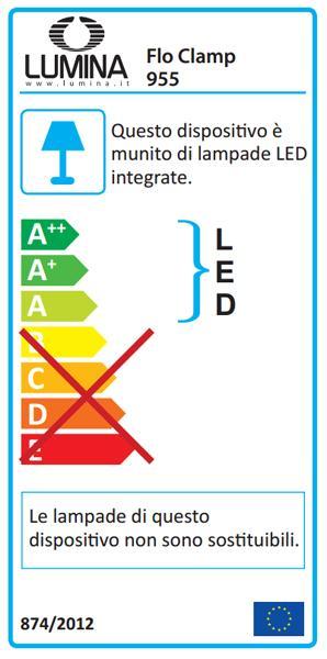 Flo Clamp klemlamp LED 2700K geborsteld nikkel