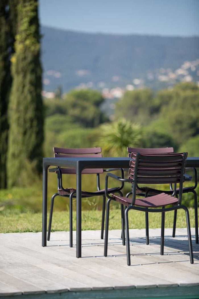 Four tuintafel 160x90 bamboe, zwart onderstel