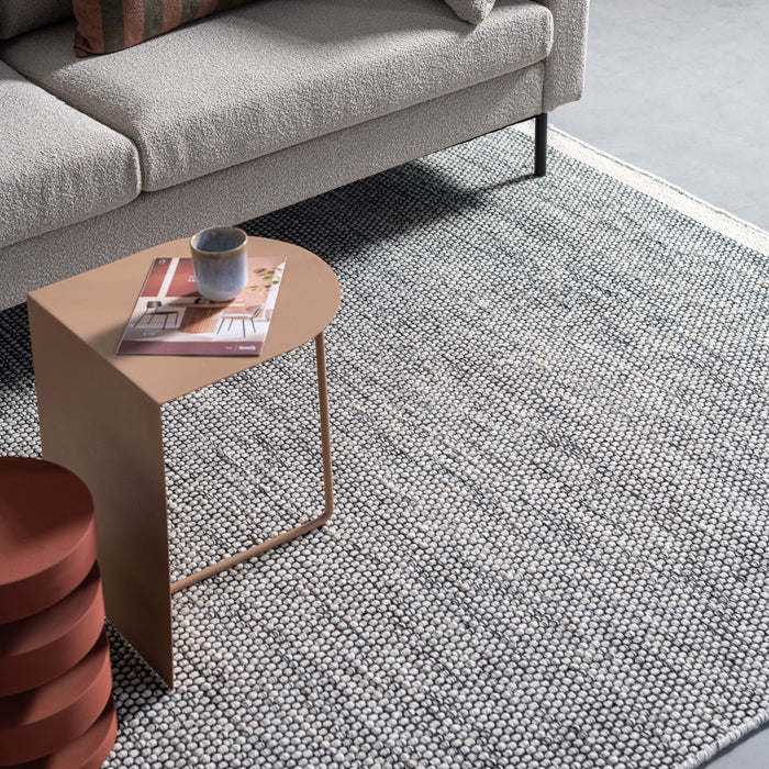 by fonQ Chess Wollen Vloerkleed 200 x 300 cm - Zwart/Wit