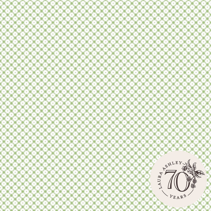Laura Ashley Wickerwork Behang - Ruit - 10mx52cm - Groen