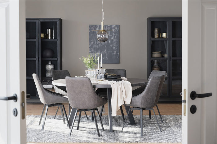 Rowico Home Everett Houten Vitrinekast - H 195 cm - Zwart