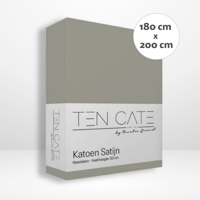 Ten Cate Katoensatijnen Hoeslaken - 180x200 - Grijs