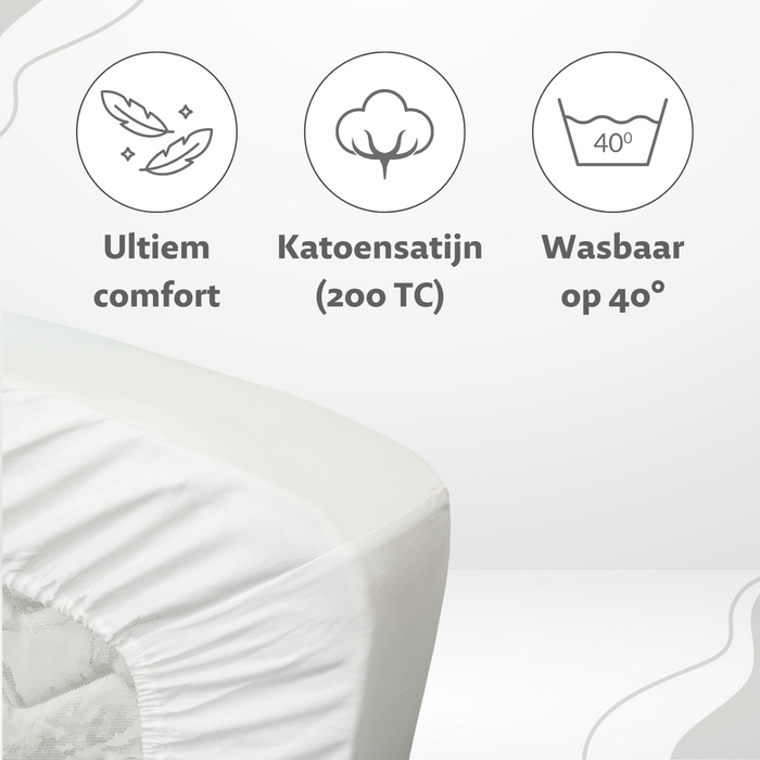 Ten Cate Katoensatijnen Hoeslaken - 90x220 - Naturel