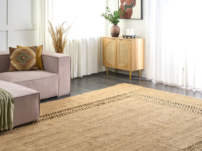 Beliani - YENIKOY - Vloerkleed - Beige - 300 x 400 cm - Jute