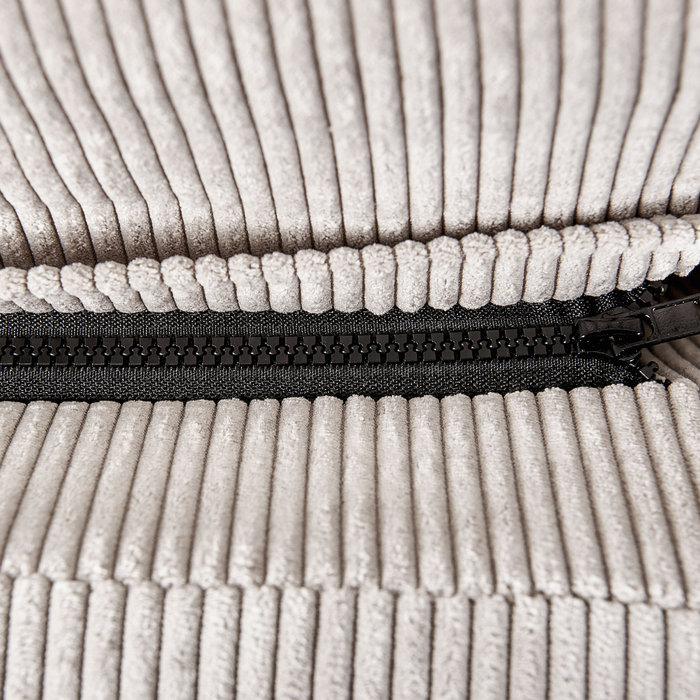 Beliani-MELLE -Tweepersoonsbed-Lichtbeige-140 x 200 cm-Corduroy