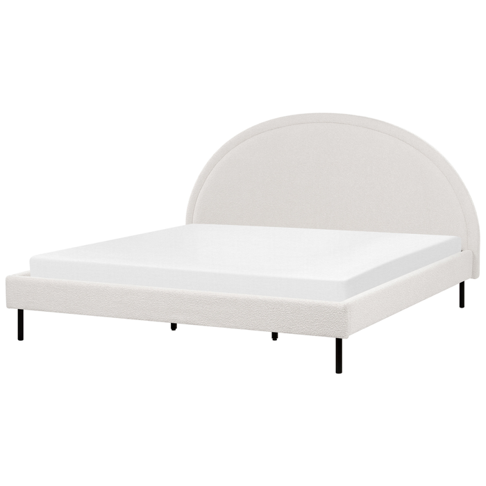 Beliani - MARGUT - Bed - Wit - 180 x 200 cm - Bouclé