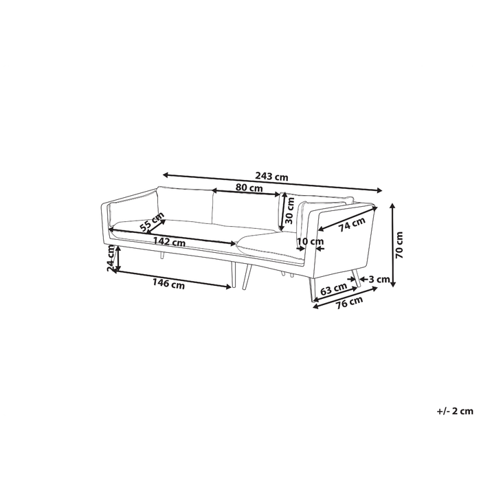 Beliani - LORETELLO - Tuinbank 3-zits - Beige - Polyester