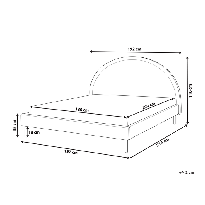 Beliani - MARGUT - Bed - Wit - 180 x 200 cm - Bouclé