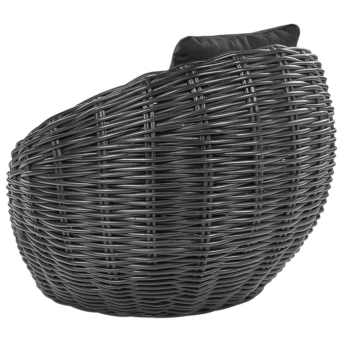 Beliani - LERICI - Tuinstoel - Zwart - Rotan