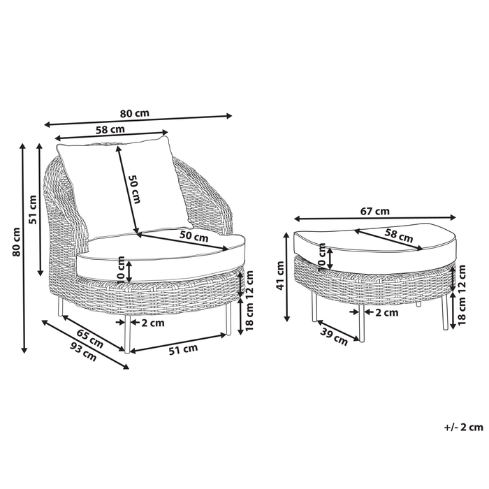 Beliani - ARCILLE - Tuinstoel - Roze - PE rotan