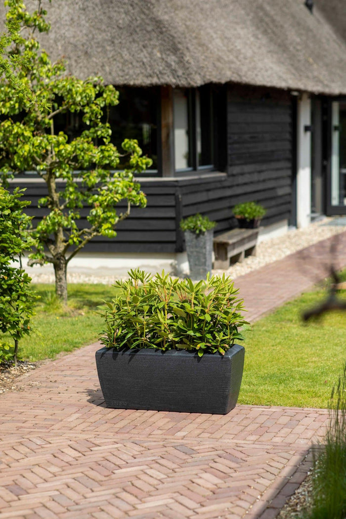 Capi Europe Bloembak rechthoek Arc Granite - 60x35x40 - Zwart