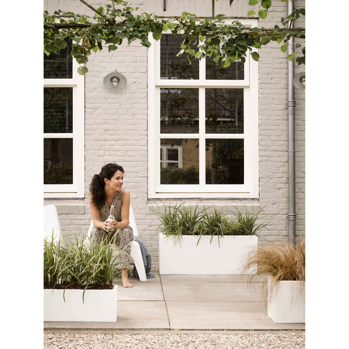 Capi Europe Bloembak rechthoek laag Terrazzo - 88x28x28 - Wit