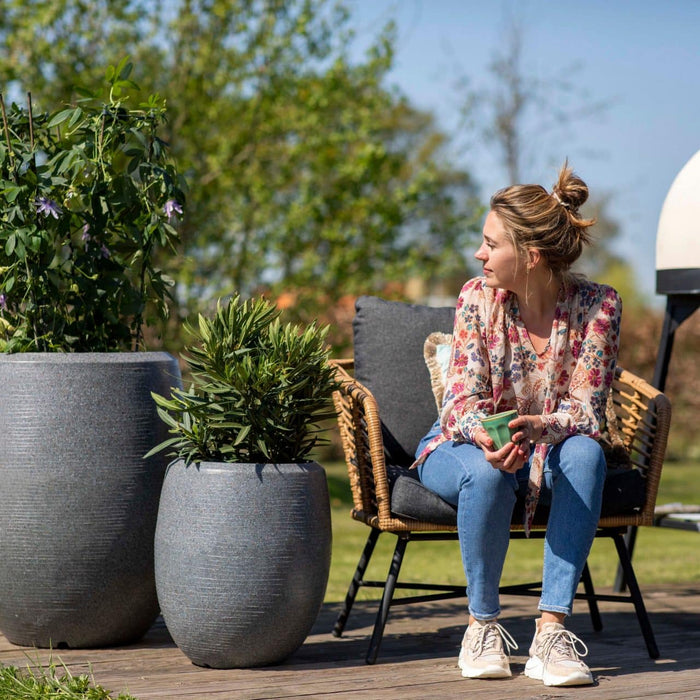 Capi Europe Vaas elegant deluxe Granite - 63x75 - Antraciet