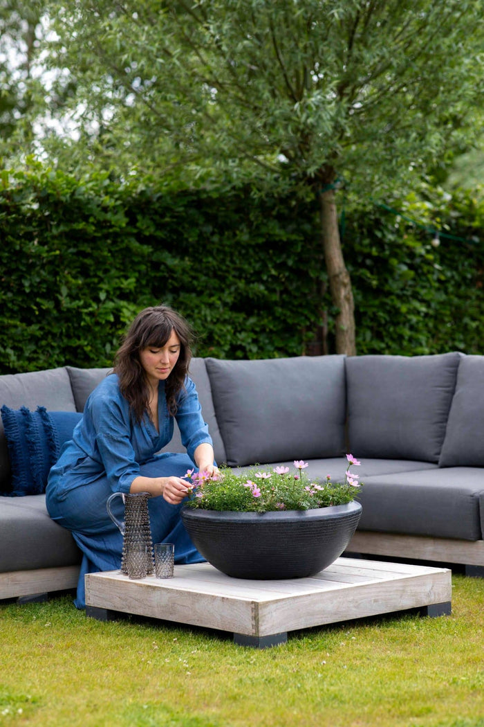 Capi Europe Schaal laag Arc Granite - 153x56 - Zwart