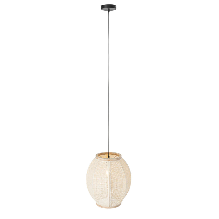 QAZQA Oosterse hanglamp naturel stof 35 cm - Rob
