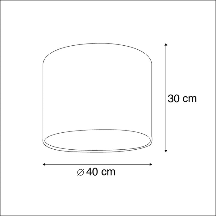 QAZQA Velours lampenkap pauw dessin 40|40|30 met gouden binnenkant