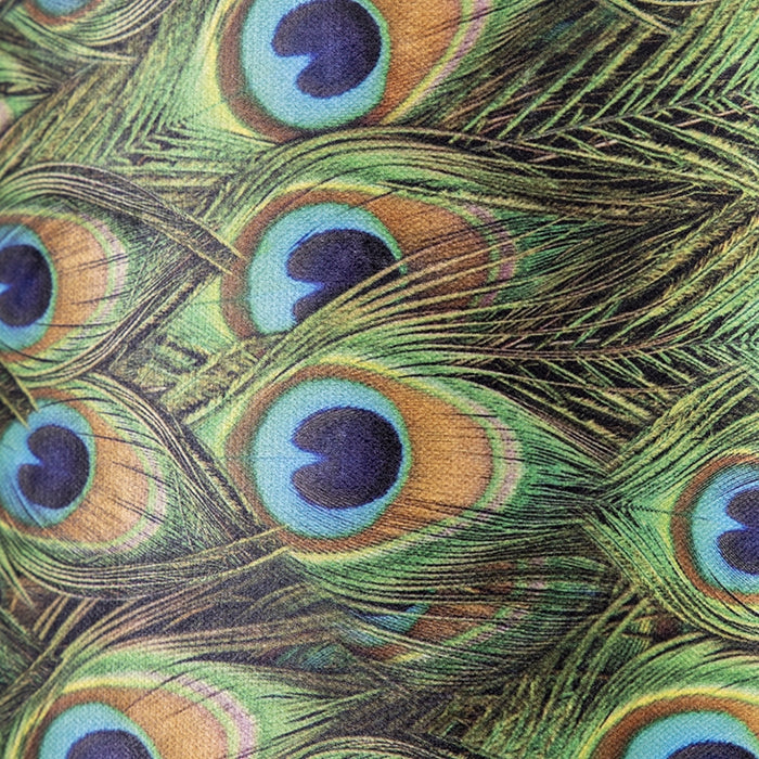 QAZQA Velours lampenkap pauw dessin 40|40|30 met gouden binnenkant