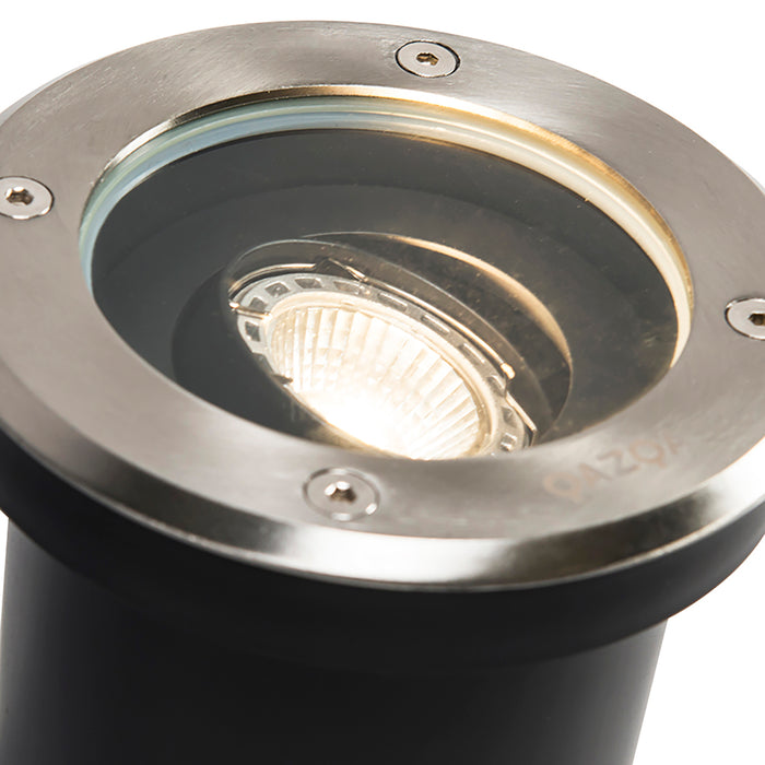 QAZQA Set van 3 buiten grondspots staal verstelbaar IP65 - Delux