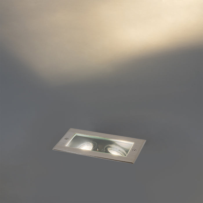 QAZQA Moderne grondspot staal 2-lichts verstelbaar IP65 - Oneon