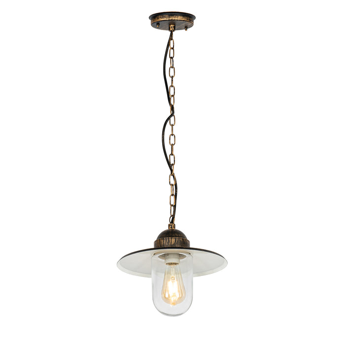 QAZQA Landelijke buiten hanglamp antiek goud IP44 - Kansas