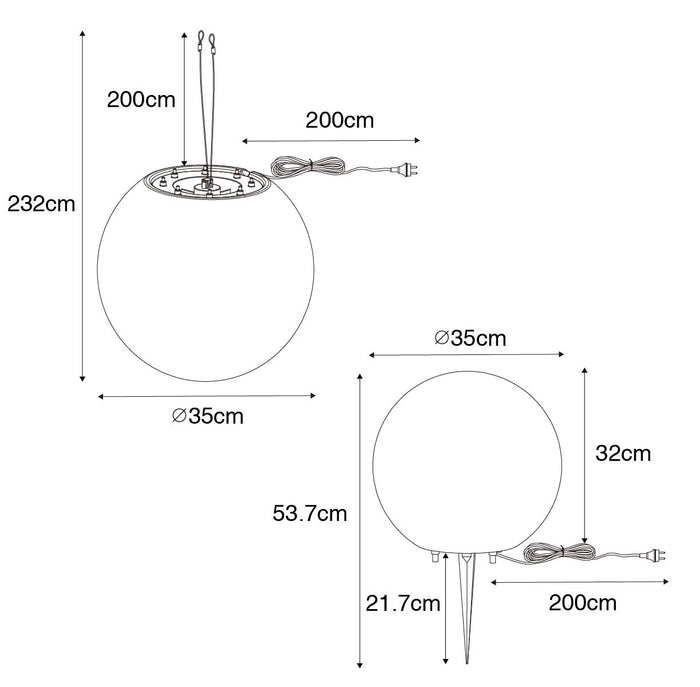 QAZQA Moderne buiten hanglamp wit 35 cm IP44 - Nura