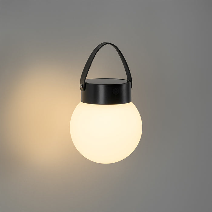 QAZQA Buiten hanglamp zwart incl. LED 3-staps dimbaar solar -