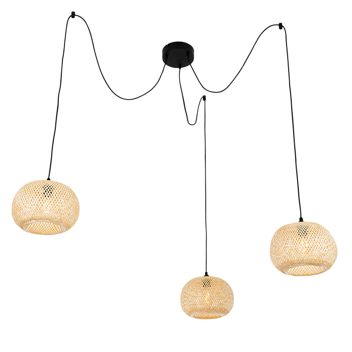 QAZQA Oosterse buiten hanglamp bamboe 3-lichts IP44 - Rafael