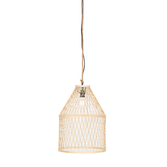 QAZQA Landelijke buiten hanglamp rotan 40x55 cm - Calamus