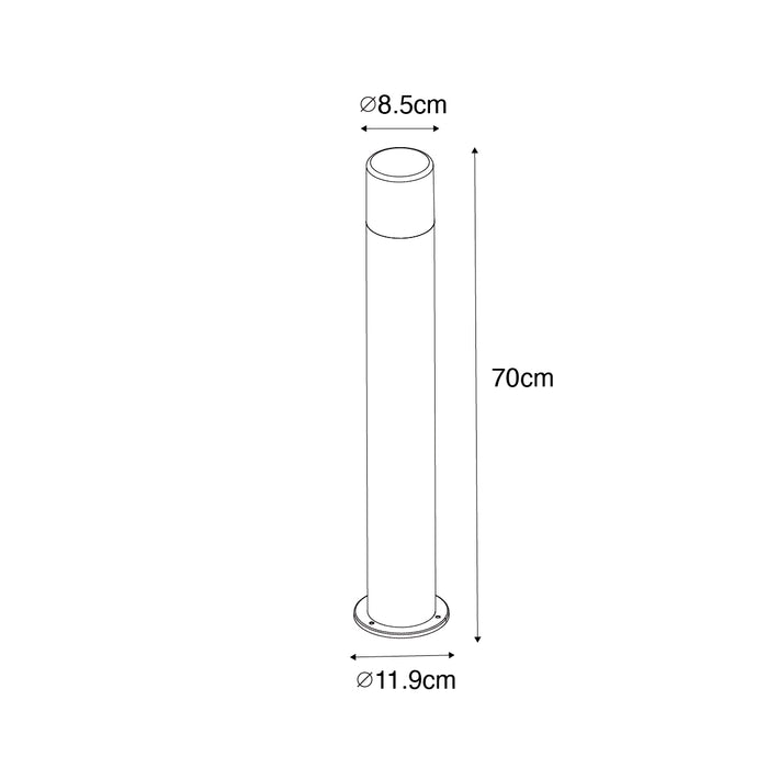 QAZQA Staande buitenlamp zwart met smoke kap 70 cm - Odense