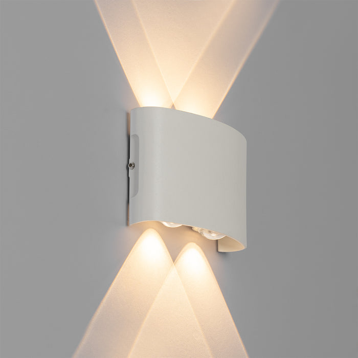 QAZQA Buiten wandlamp wit incl. LED 4-lichts IP54 - Silly