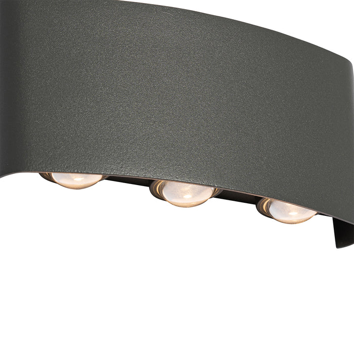 QAZQA Buiten wandlamp donkergrijs incl. LED 6-lichts IP54 - Silly