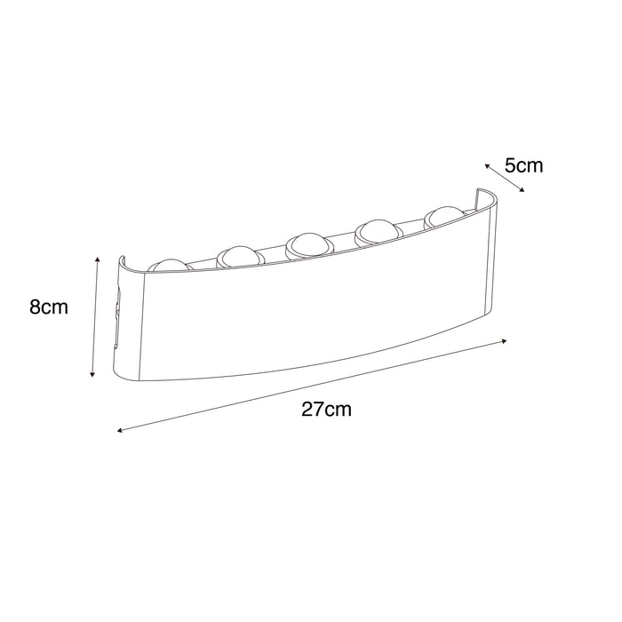 QAZQA Buiten wandlamp donkergrijs incl. LED 10-lichts IP54 - Silly