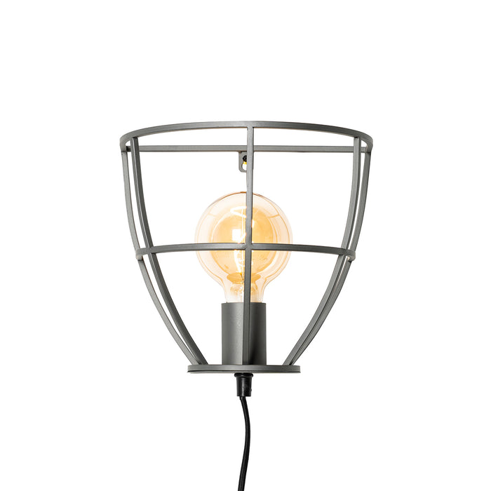 QAZQA Industriële wandlamp donkergrijs met schakelaar - Arthur