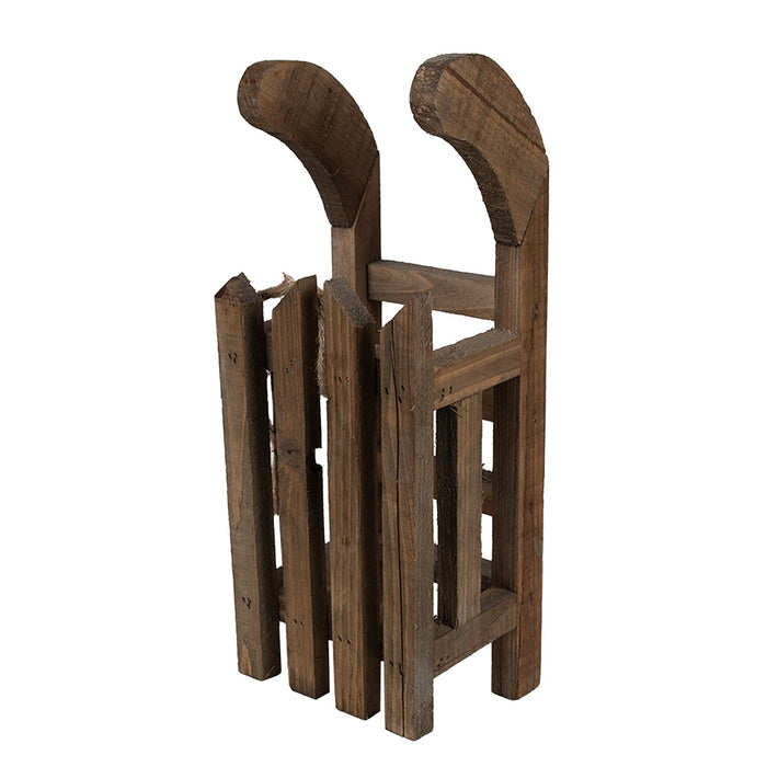 Clayre & Eef Decoratie Slee 30x11x10 cm Bruin Hout Kerstdecoratie