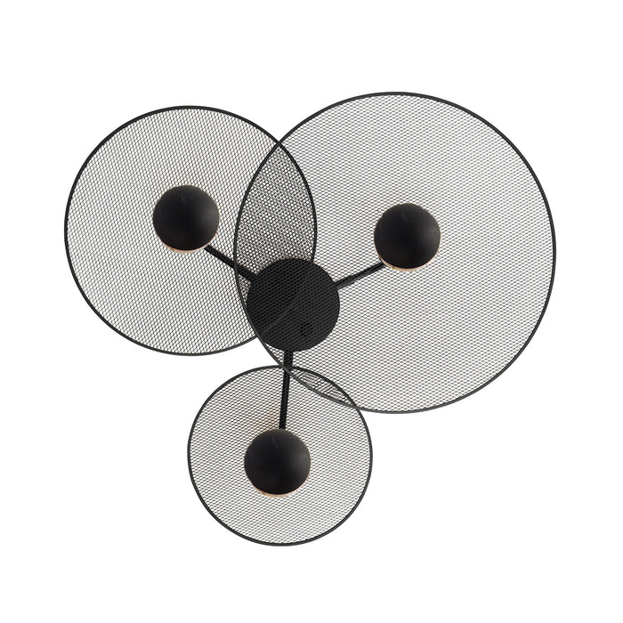 QAZQA Design plafondlamp zwart met mesh 3-lichts - Jane