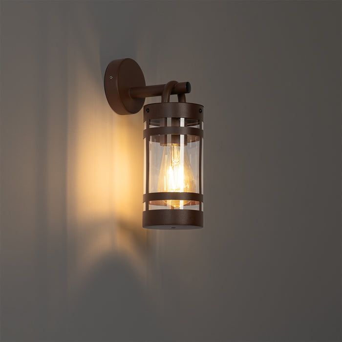 QAZQA Industriële buiten wandlamp roestbruin IP44 - Ruben