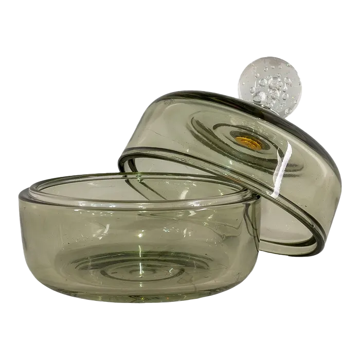 Artichok Jenny glazen bonbonniére groen - Ø9,5 x 11 cm