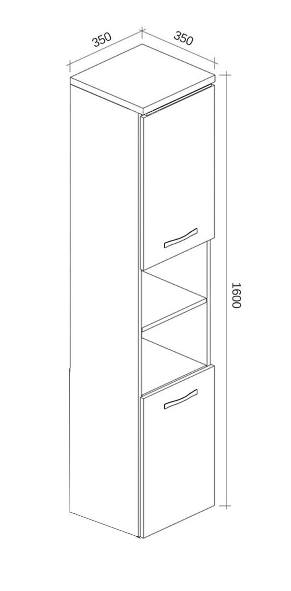 Badplaats Badkamerkast Paso 35 x 35 x 160 cm - Bruin Eiken