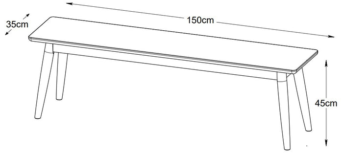 by fonQ Woodzy Bankje B 150 cm - Smoked Eiken