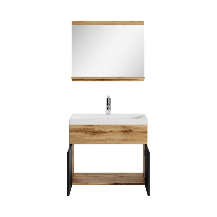 Badplaats Badkamermeubel Montreal Set 02 60 x 35 cm - Eiken met Zwart