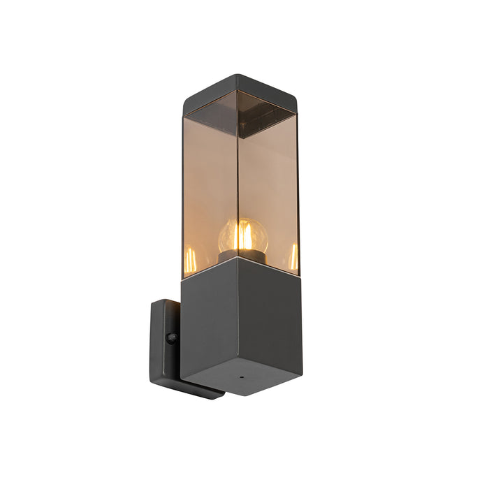 QAZQA Moderne buiten wandlamp donkergrijs met smoke - Malios