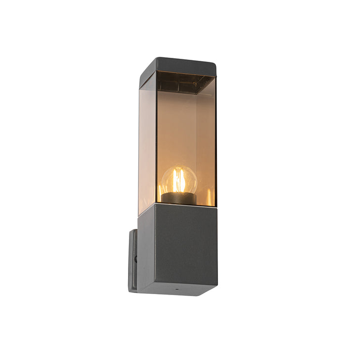 QAZQA Moderne buiten wandlamp donkergrijs met smoke - Malios
