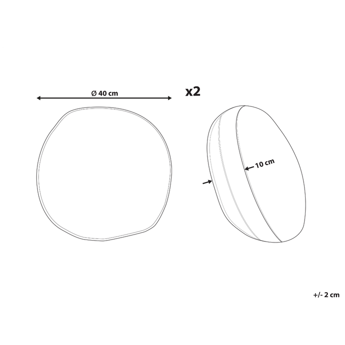 Beliani-POGGIO-Tuinkussen set van 2-Beige| Groen- 40 cm-Polyester