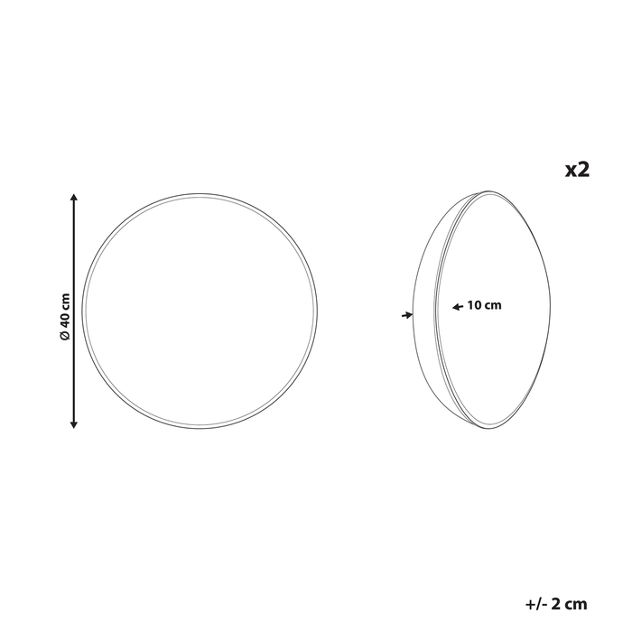 Beliani - TORBORA - Sierkussen set van 2 - Blauw|Wit - Polyester