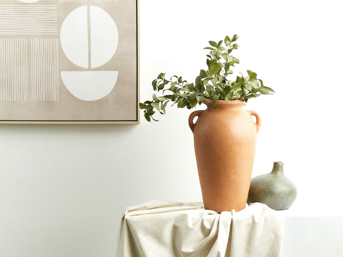 Beliani - DABONG - Decoratieve vaas - Oranje - Terracotta