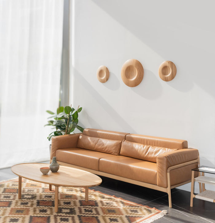 Fawn sofa 2-zits whitewash Dakar Leather Stone