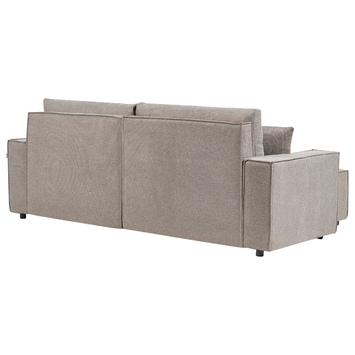 Beliani-KARILA-Hoekbank met opbergruimte-Taupe-Rechtszijdig-Polyester