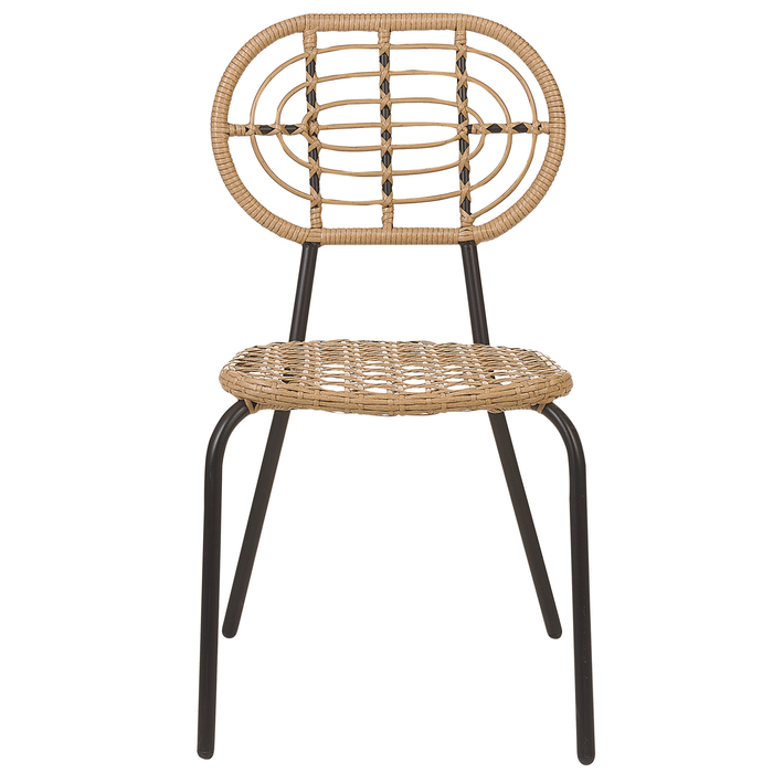 Beliani - PRATELLO - Tuinstoel set van 4 - Naturel - PE rotan