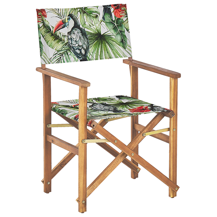 Beliani - CINE - Tuinstoel set van 2 - Groen|Hout|Toekan - Polyester