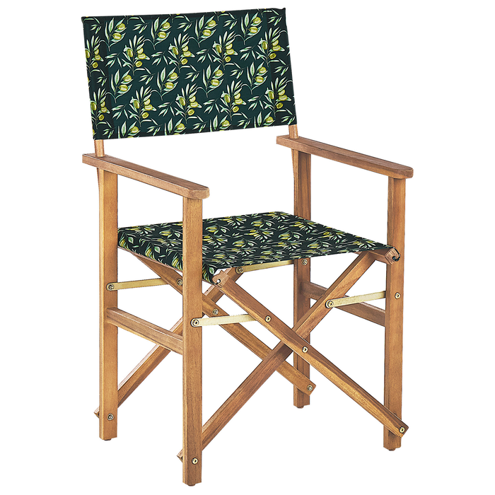 Beliani - CINE - Tuinstoel set van 2 - Groen|Hout|Olijf - Polyester
